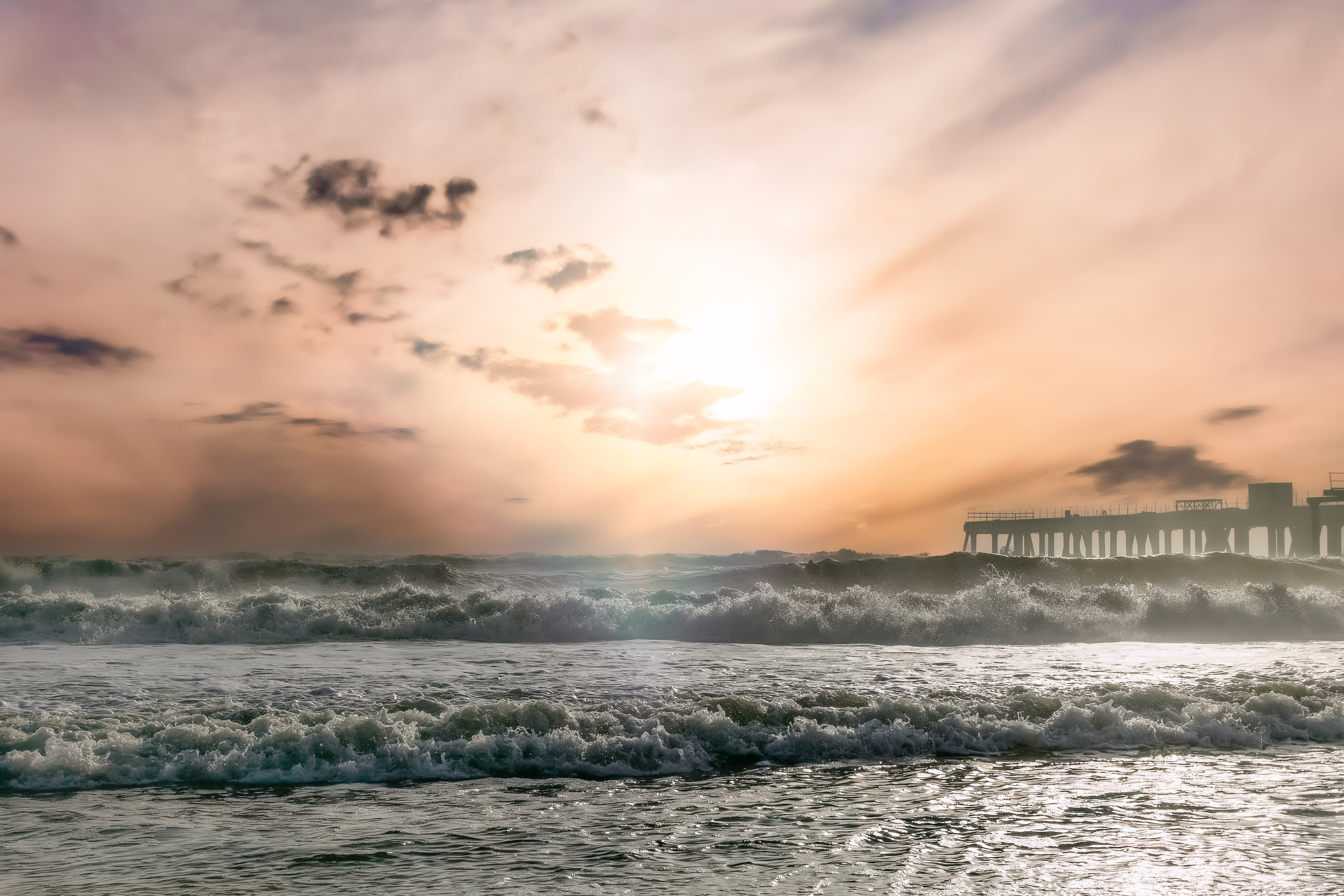 Ocean with Morning Sunrise Canvas Print