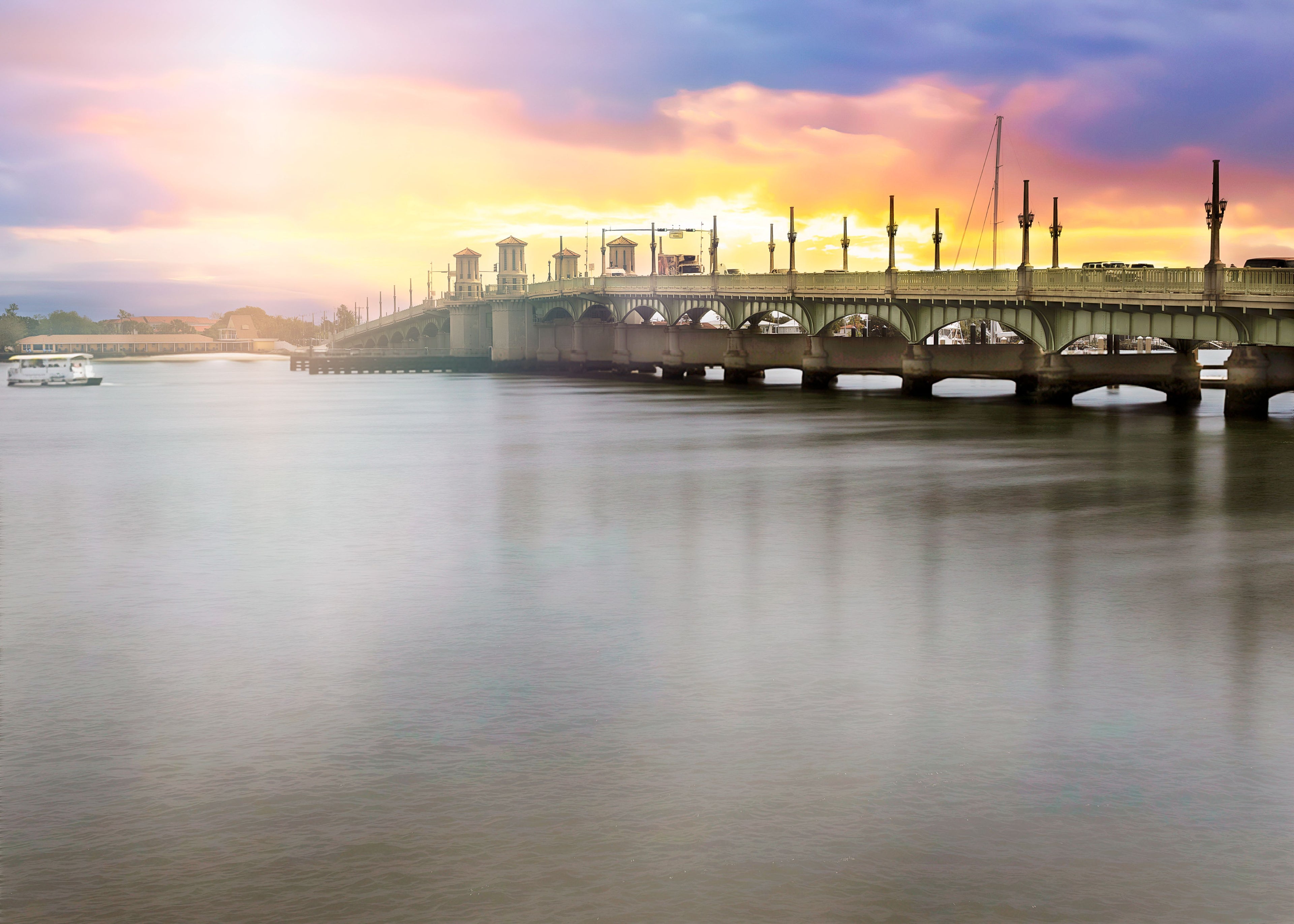 Bridge of Lions with Golden Sunset — Fine Art Canvas Print
