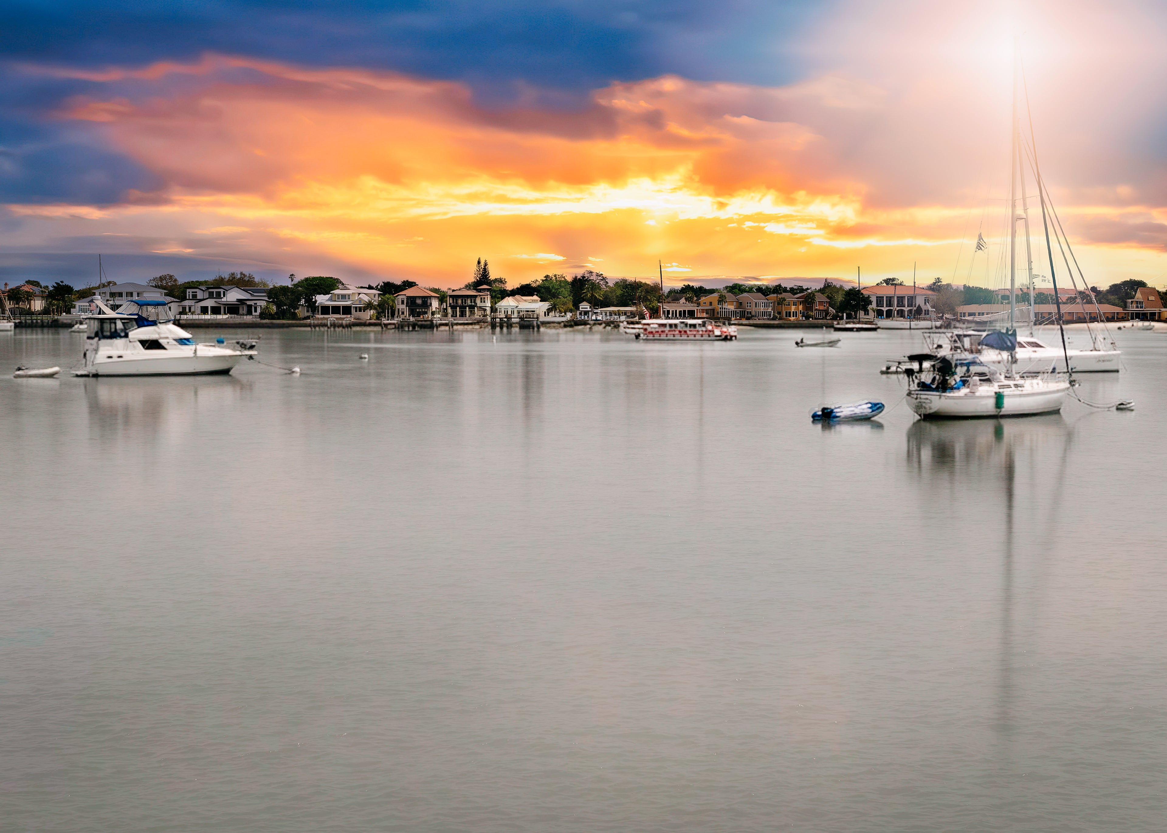Harbor Sunset — Long Exposure Fine Art Canvas Print
