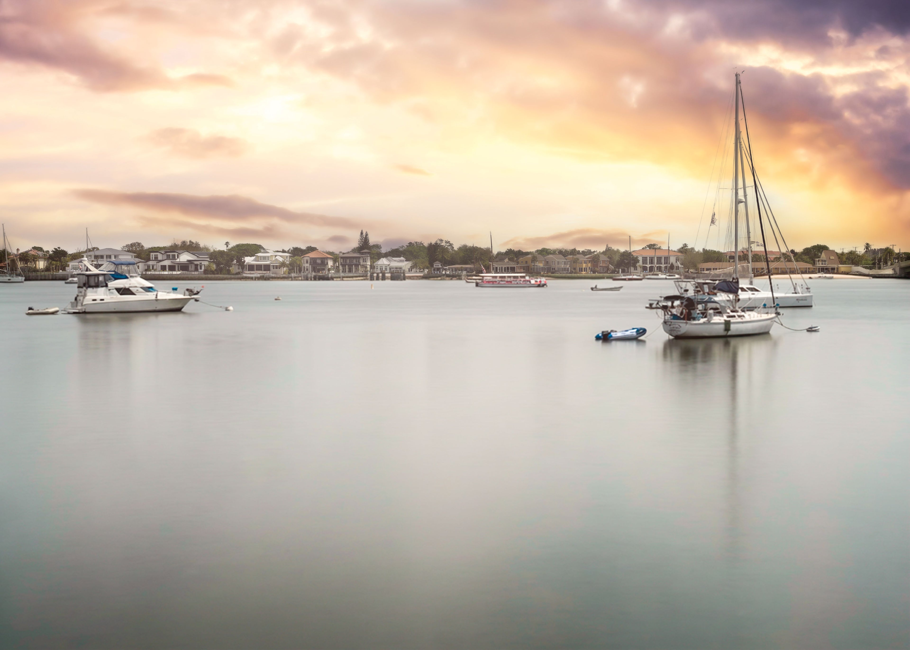 Harbor at Golden Hour — Fine Art  Canvas Print