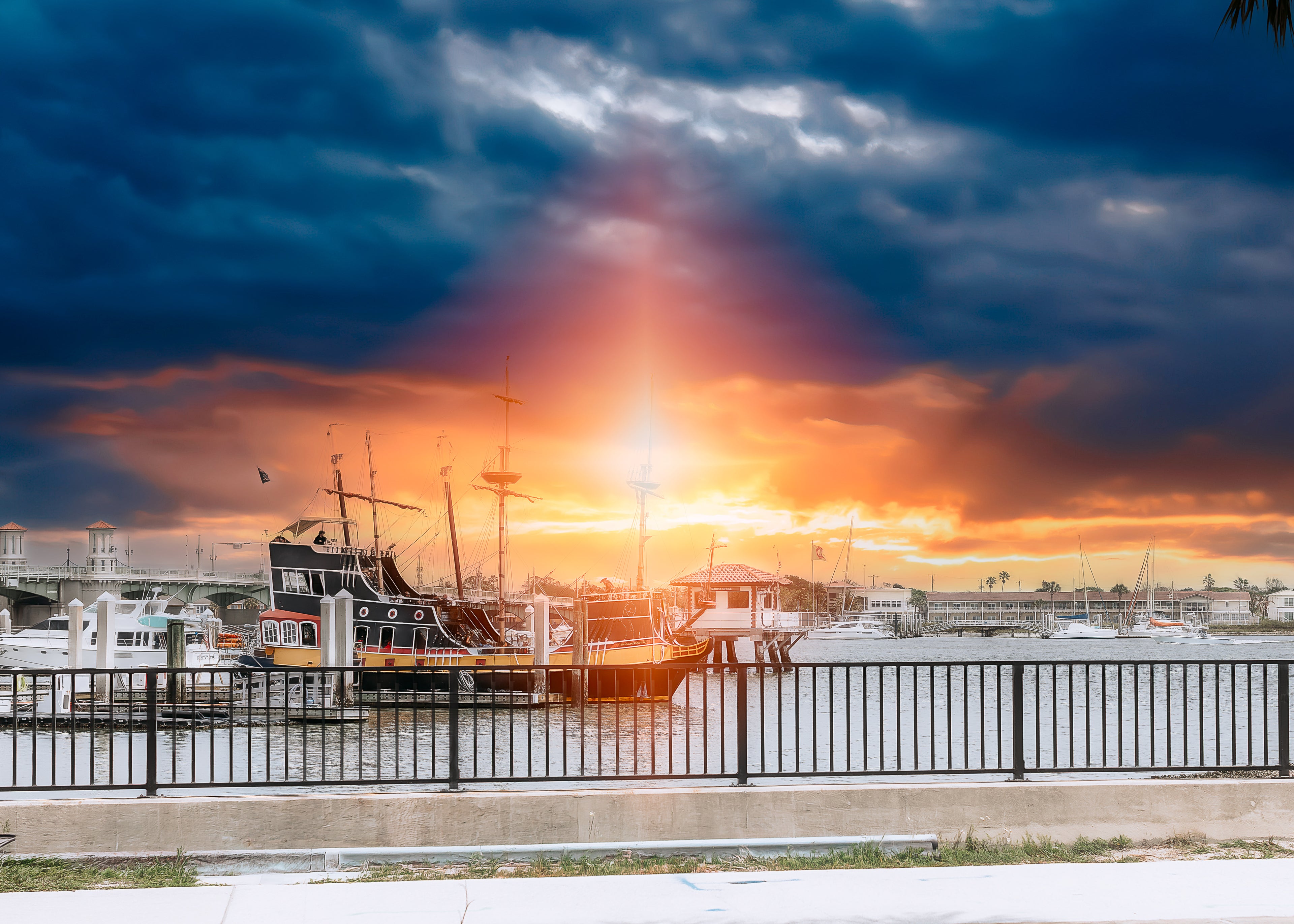 Pirate Ship Sunset Canvas Print